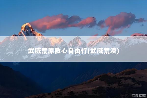 武威荒原散心自由行(武威荒漠)