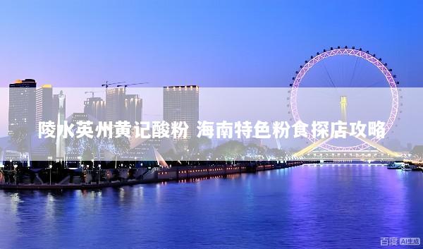 陵水英州黄记酸粉 海南特色粉食探店攻略